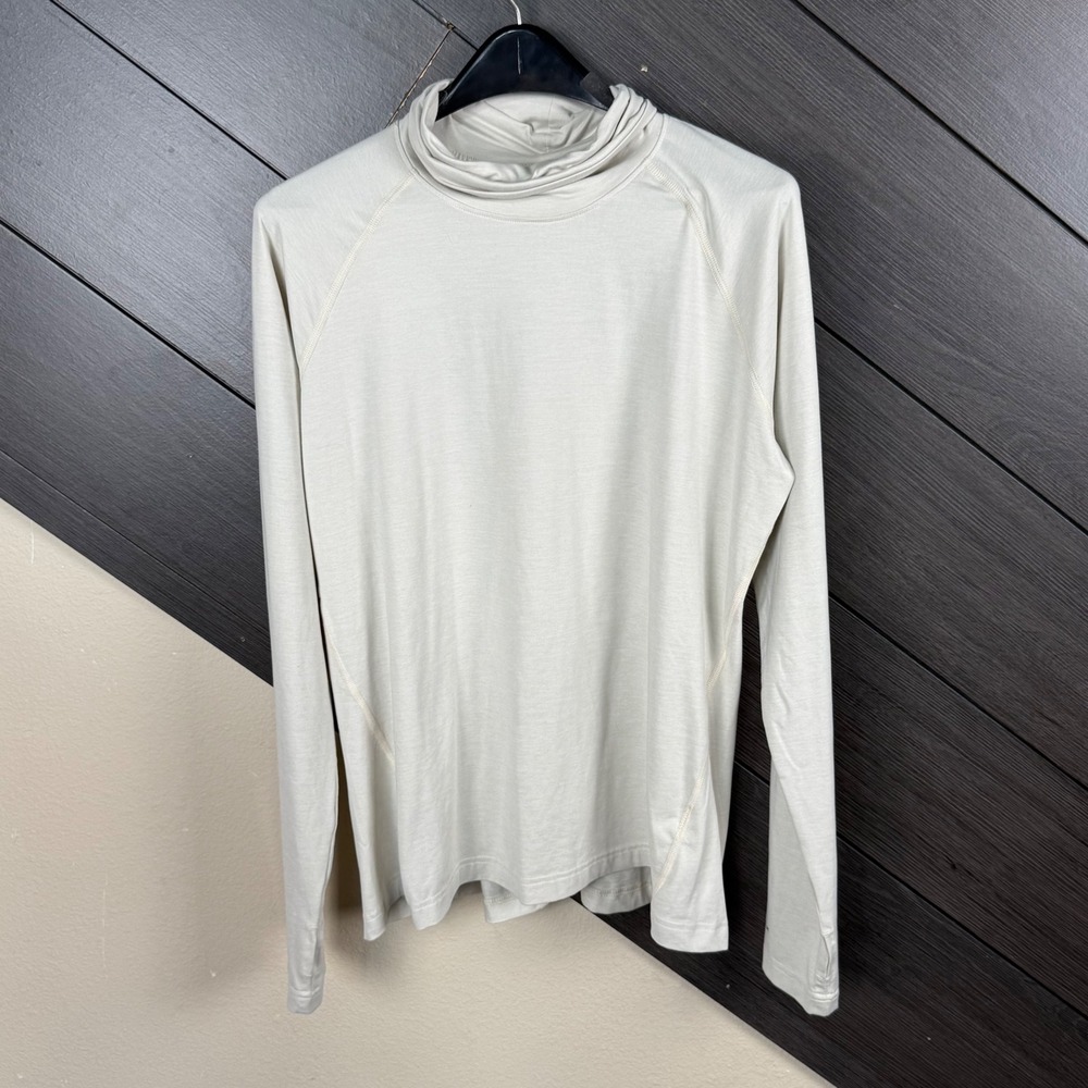 Columbia Women's XL Beige Cowl Neck Long Sleeve Thumbhole Activewear Top